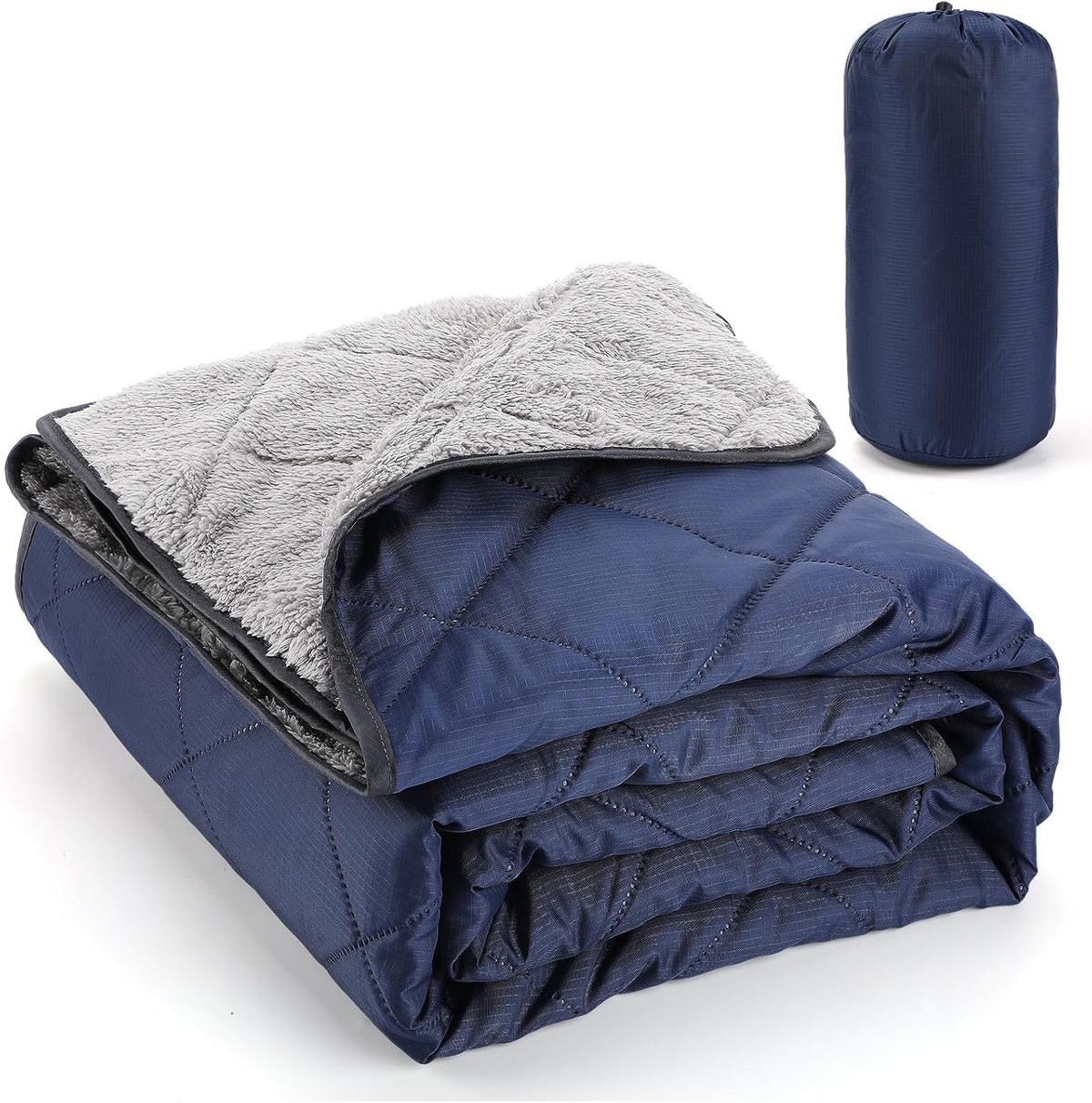 55''W X 60''L Outdoor Blanket for Stadium Waterproof & Windproof, Navy