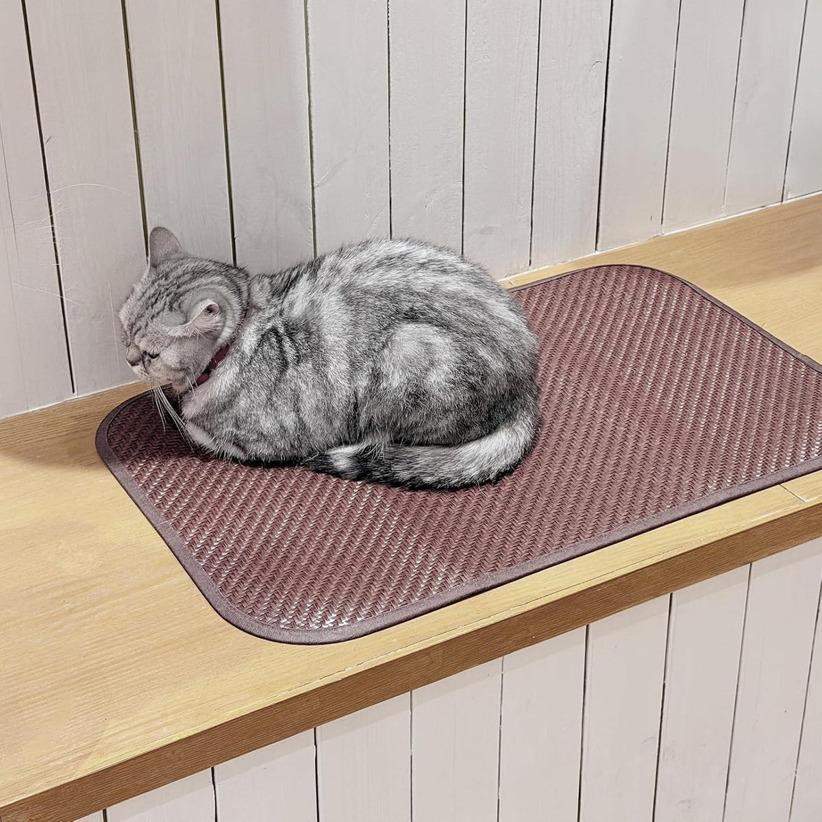 Woven Cool Mat for Cats, Waterproof Rinse-Clean Pad, 26" X 16"