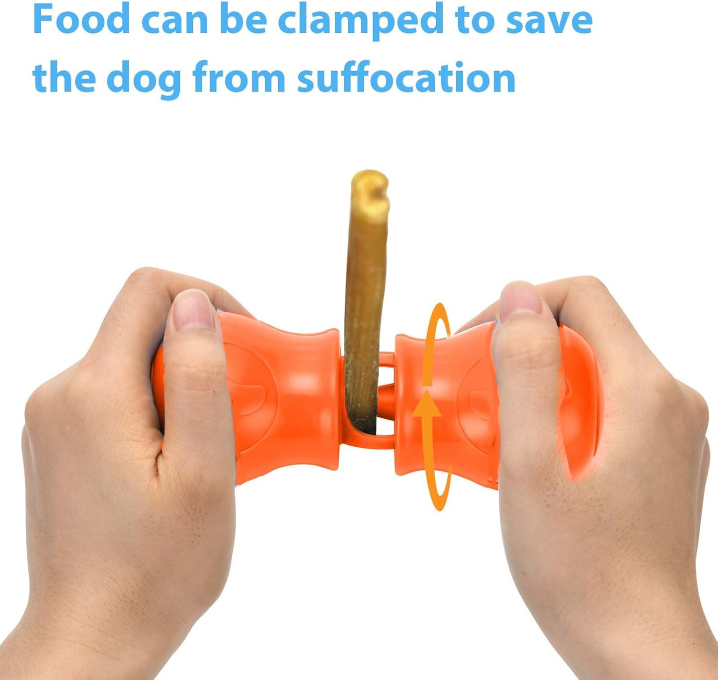 Bully Stick Holder - Improved Dog Treat Chew Holder,Fits Various Bully Sticks,Durable Safety Hold Device to Prevent Swallowed Ends and Choking. (Small, Bone)