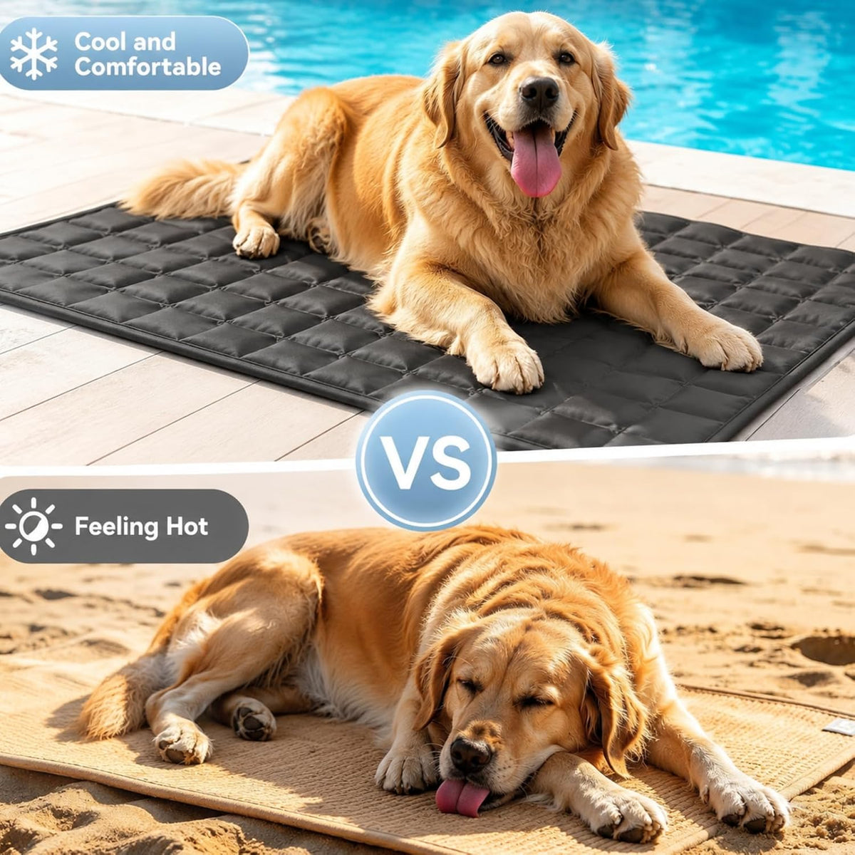 WORLD-BIO Cooling Mat for Dogs, Cooling Gel Pad for Dogs & Cats, Non-Toxic, Ice Cell Mat for Home/Car/Travel, 17 X 24.5 Inches