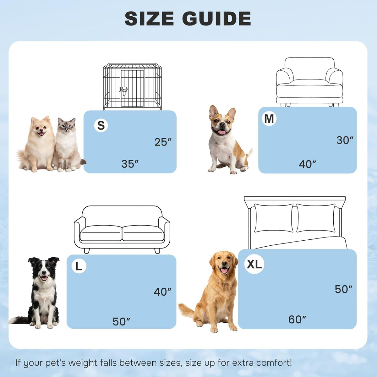 ZOMISIA Breathable Cooling Blanket for Dog, Premium Pet Cooling Mat 30"X40"