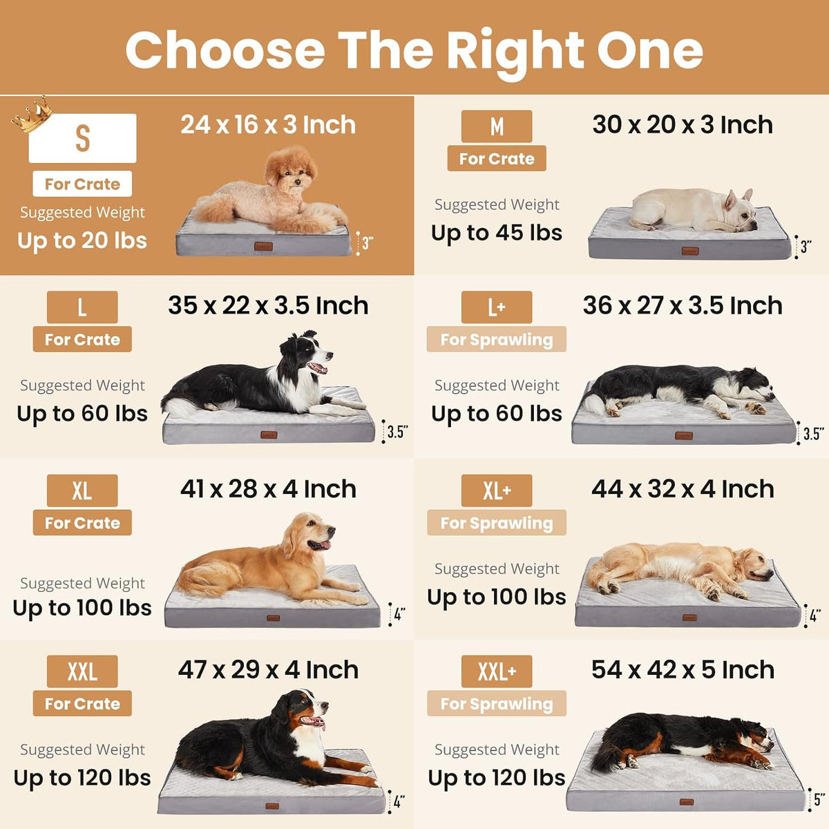 Ohgeni Orthopedic Waterproof Small Dog Bed, Memory Foam, 24 Inch(Gray)