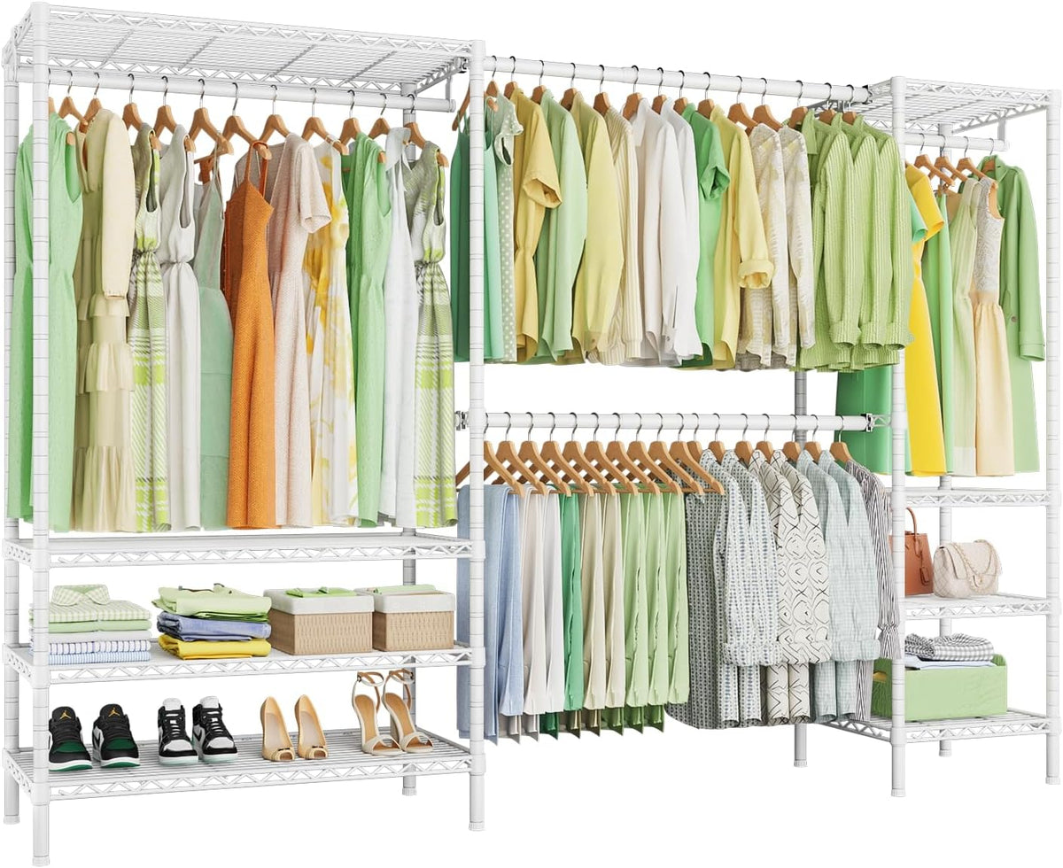 Ulif E11 Heavy-Duty Garment Rack, Metal Clothes Rack, Load 1034Lbs, White
