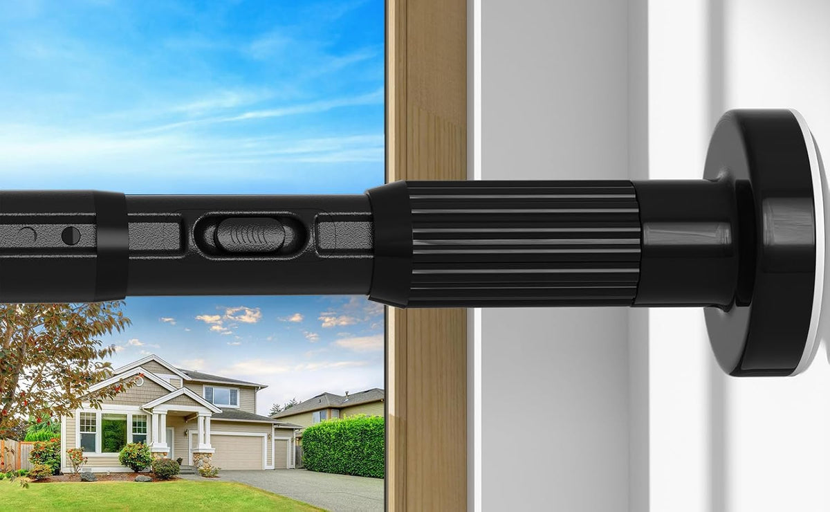 Black Heavy Duty Tension Curtain Rod 41-126 Inch,Long No Drill Curtain Rod