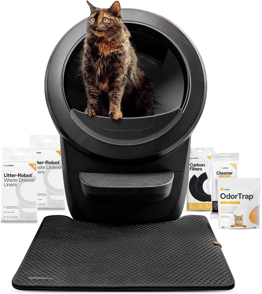 Whisker Litter-Robot 4 Supply & Accessory Bundle, Black - Automatic