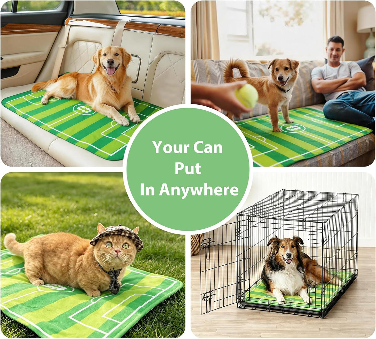 FIFA Dog Cooling Mat, Cooling Blanket for Dogs,Washable, S