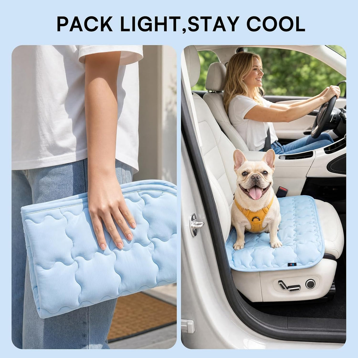 LINENLUX Dog Cooling Mat, Self Cooling Non-Slip Breathable Pad Q-Max > 0.5
