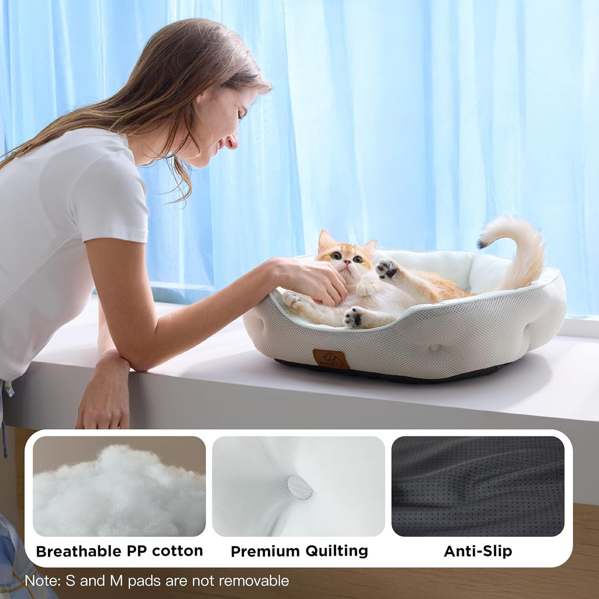 Bedsure Aerofrost™ Cooling Small Dog Bed, round Washable, 20In Arctic Blue