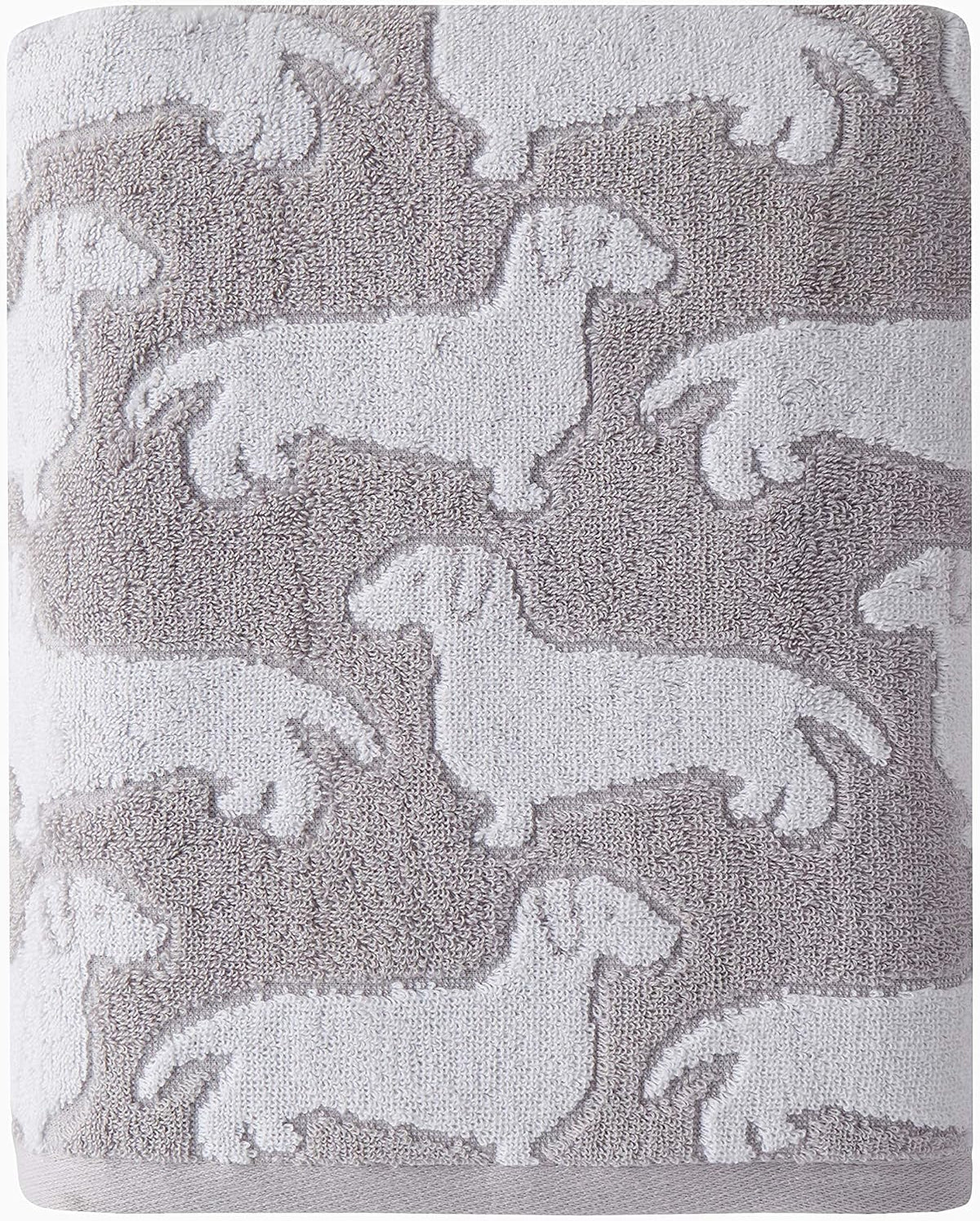 SKL Home Dog Bath Towel, 100% Cotton, Reversible, Gray