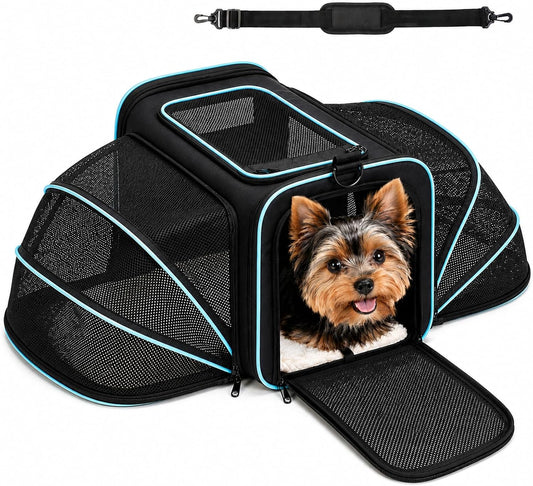 Soft-Sided Expandable Small Dog Carrier, Airline Approved for Traveling