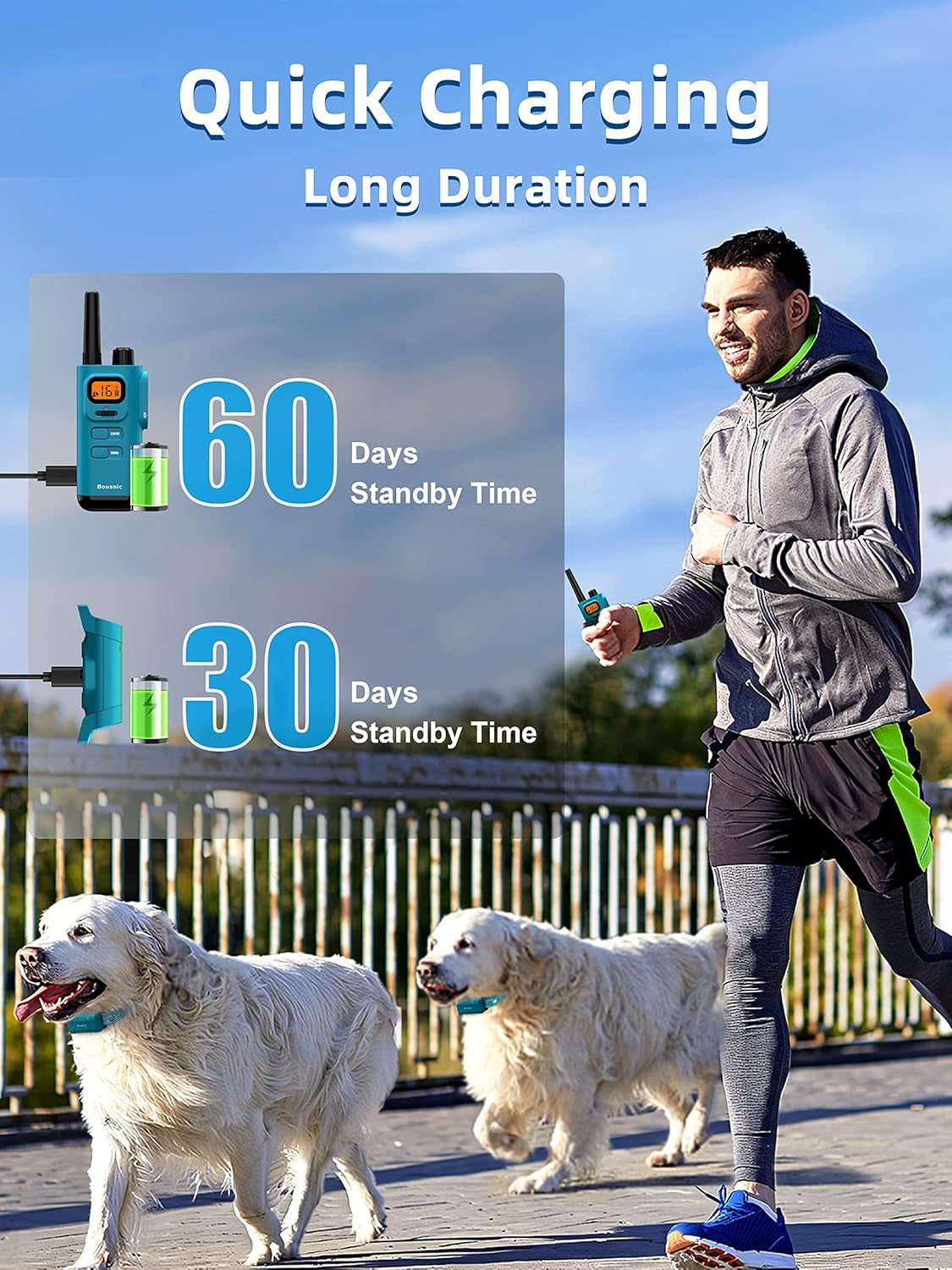 Bousnic Dog Training Collar with Remote - 4000Ft Waterproof Dog Shock Collars 2 Dogs for Large Medium Small Dogs Rechargeable E Collars for Dogs Training with Beep Vibration Humane Shock(1-16) Mode