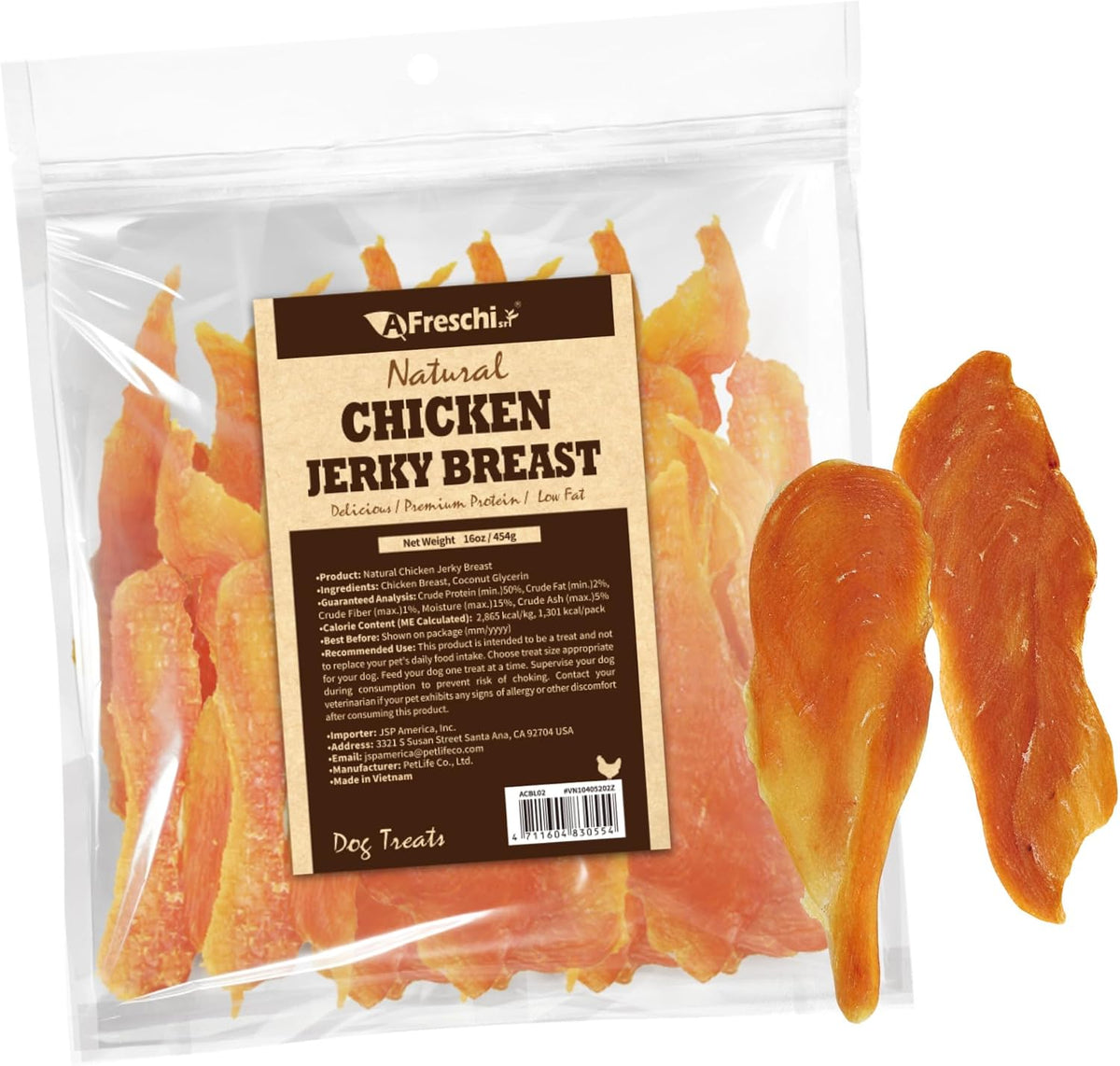 A Freschi Srl® Chicken Jerky Dog Treats, All-Natural Chicken Breast, 16 Oz