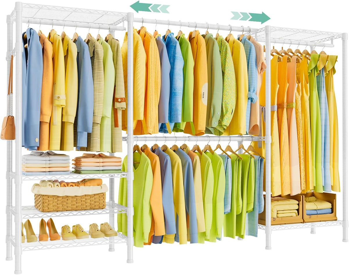 SEMHOR E06 Expandable Heavy Duty Clothes Rack for Reach-In Closet