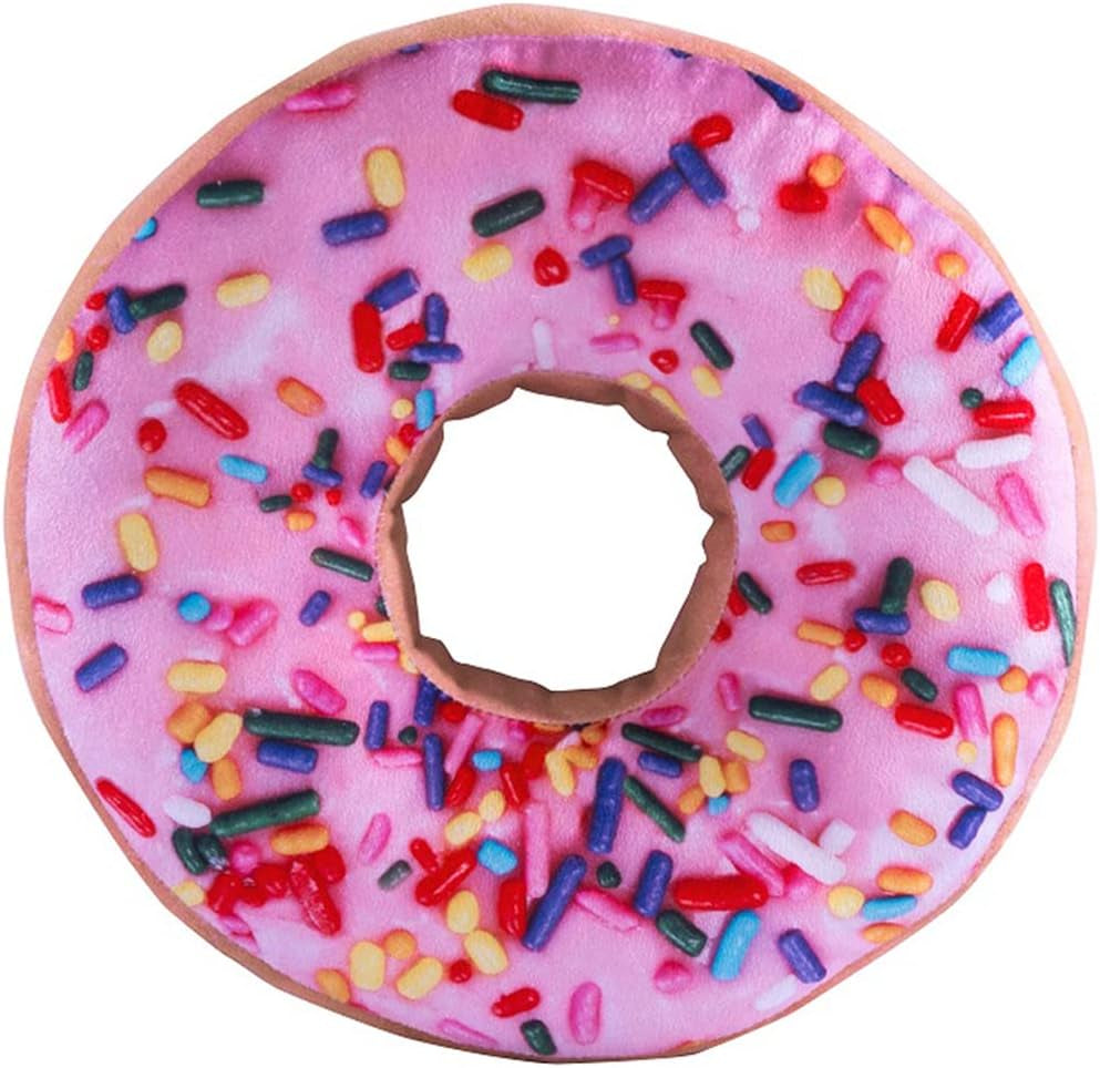 HYSEAS round Throw Pillow 14 Inch Pink Donut, 3D Digital Print Decorative Comfortable Soft Plush Funny Food Shaped Pillow Light Weight Seat Pad Cushion for Couch, Chair, Floor, Sofa