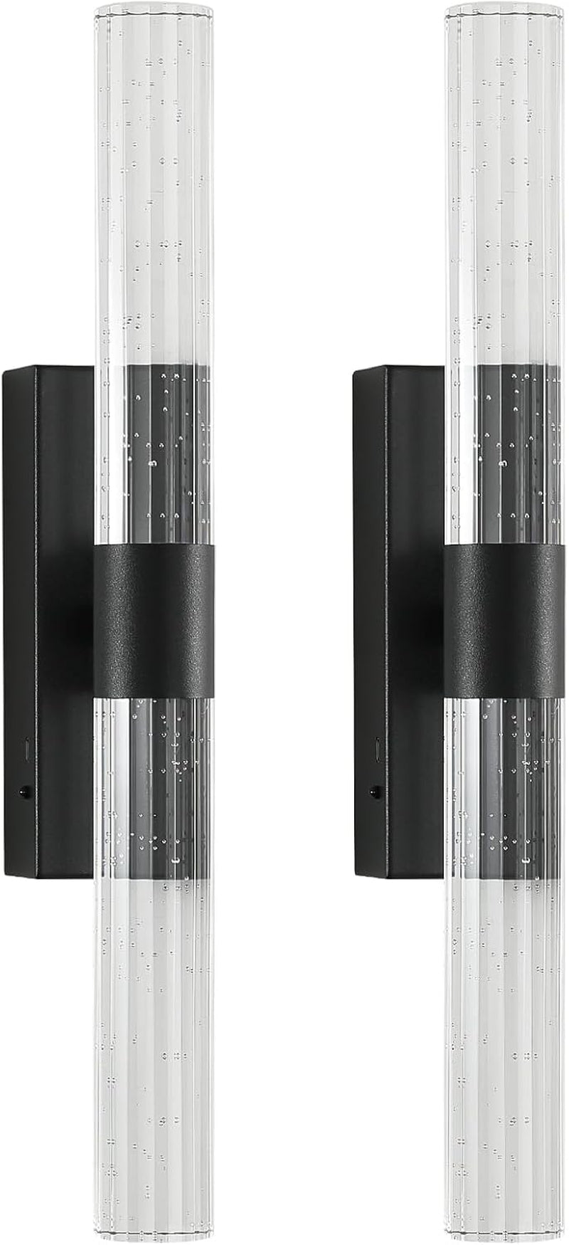 Battery Operated Wall Sconces Set of Two - Wireless Black Sconces with Remote 12000Mah Rechargeable Modern Crystal Wall Lights Cordless Wall Lamps for Bedroom Living Room Bathroom