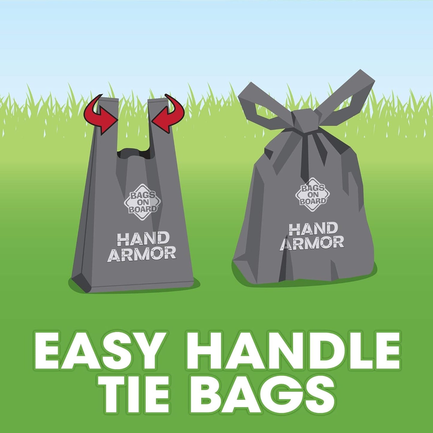 Bags on Board Dog Poop Bags with Easy Tie Handles, Drawer Pack, 200 Count | Extra Thick Waste Pickup Bags, Easy Tie Handles, Easy Dispensing Drawer Pack, Strong Leak Proof Design, 200 Count