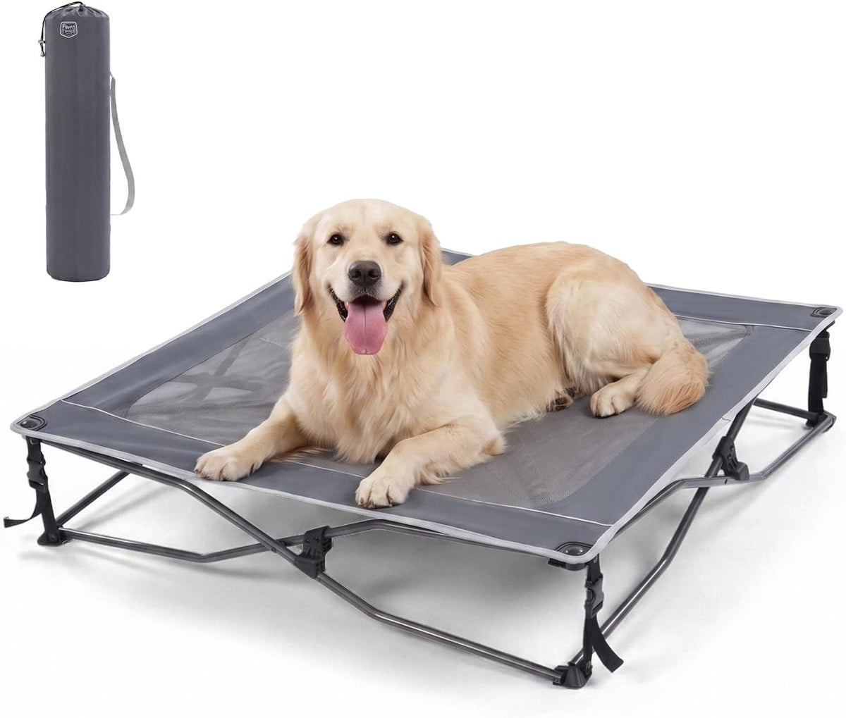 TIMBER RIDGE Outdoor Dog Bed, Cooling Elevated Pet Bed Portable Raised Dog Bed with Breathable Mesh, Dog Bed Foldable Dog Cot for Indoor & Outside, Grey
