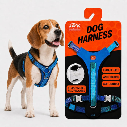 No Pull Dog Harness, Front D-Ring, No Slip No Lift, Reflective, Blue M