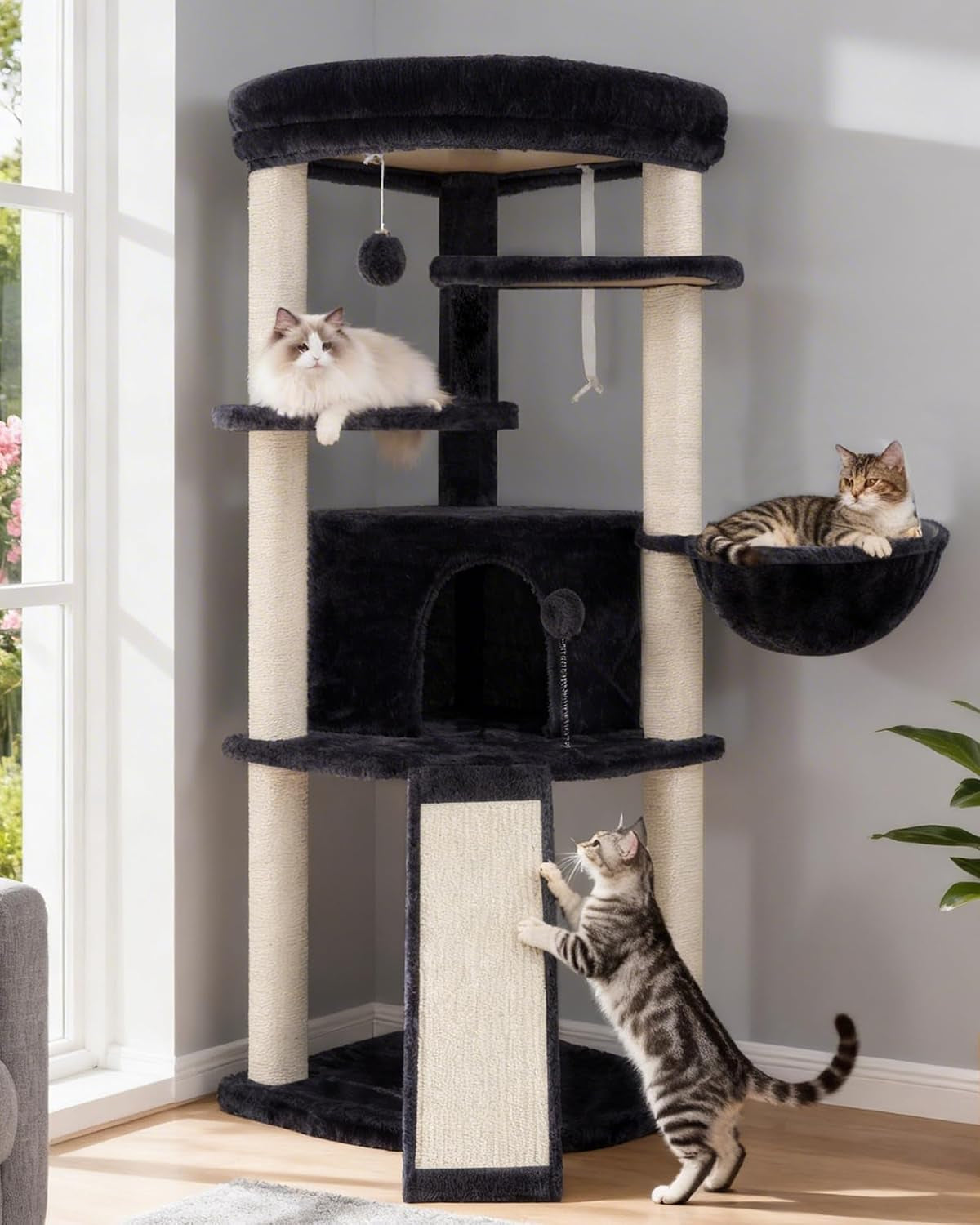 Gitelsnour Corner Cat Tree Tower with All Sisal Scratching Posts GCT025G