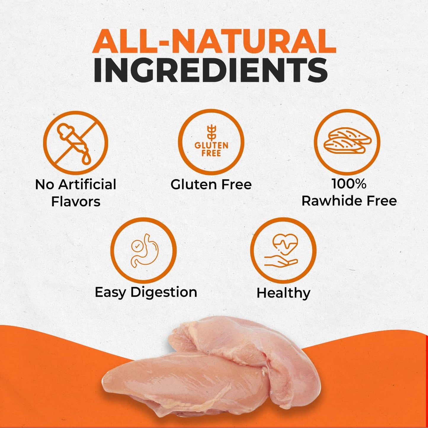 Canine Naturals Chicken Recipe Chew - Rawhide Free Dog Treats - Made from USA Raised Chicken - All-Natural and Easily Digestible - 40 Pack of 5 Inch Stick Chews