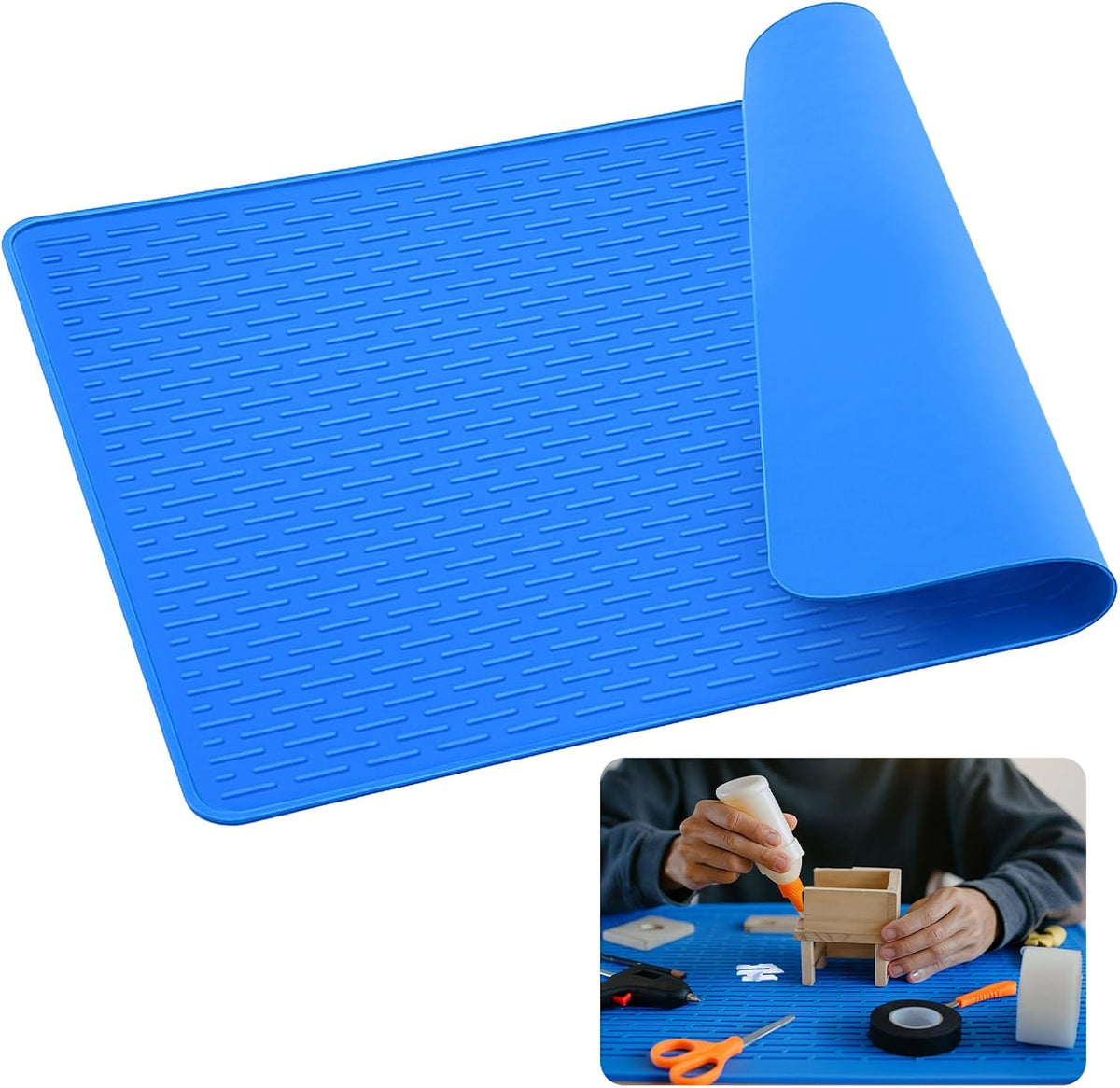 Large Silicone Mat 30 X 20 In, Craft Work Mat for Glue Projects, 3Mm Thick