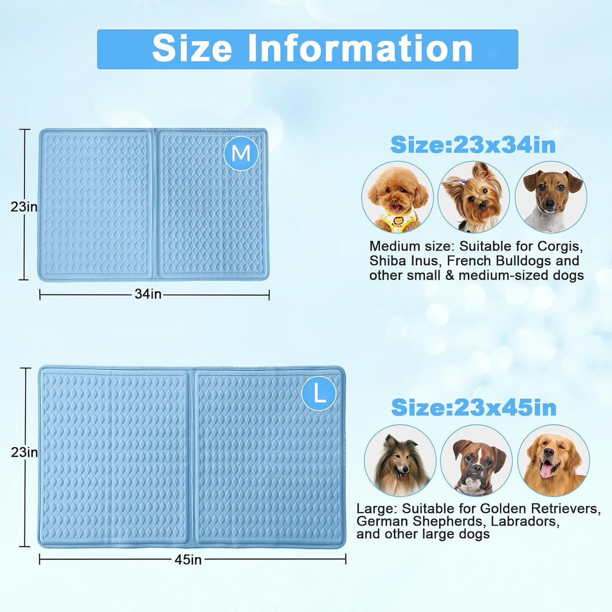 GOLOPET Cooling Mat for Dogs 34 X 23In
