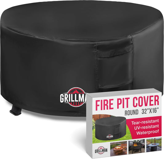 600D round Waterproof Heavy Duty Fire Pit Cover, 16 X 32 Inch