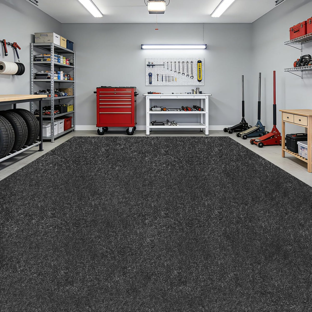 Garage Floor Mat 8.8 X 22 Ft, Oil Absorbent Spill Mat with Non-Slip Backing