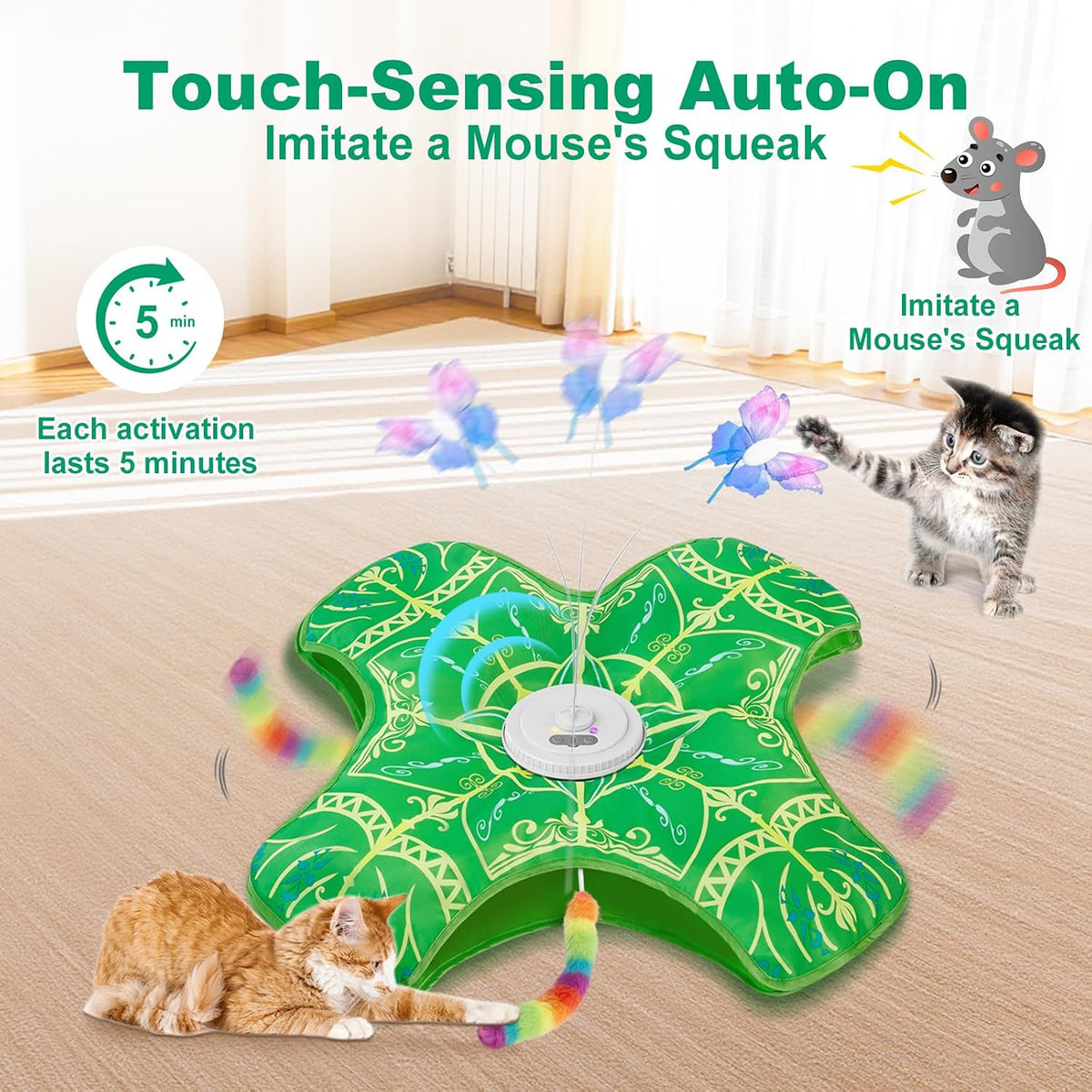 Interactive Cat Toys for Indoor Cats,Automatic Kitten Tunnel Toys