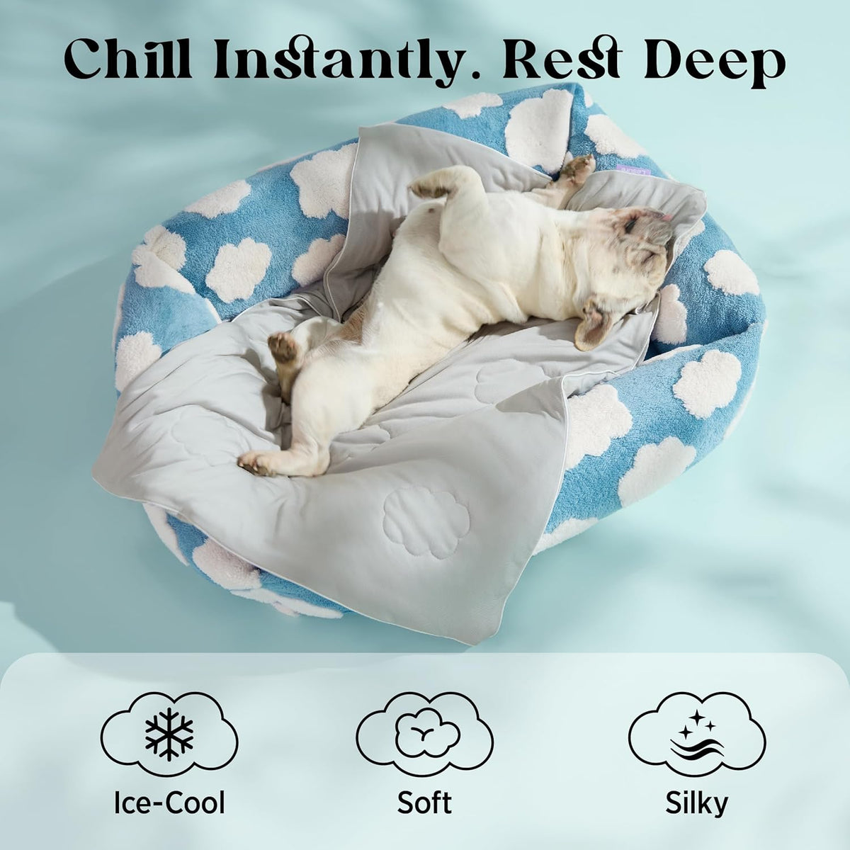 LE SURE Apexcloud™ Premium Cooling Blankets for Large Dogs Q-Max>0.4,40X50