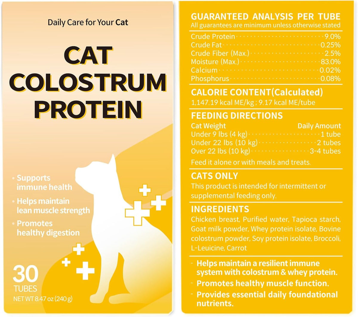 Doctor by Cat Colostrum Protein Cat Supplement Immune Support Muscle Growth, Gentle on Digestion for Kittens, Adult&Senior Cats with Goat Milk, Whey Protein Isolate, Colostrum Lickable Formula