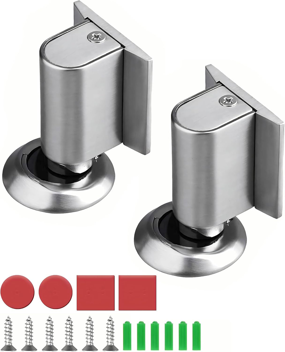 2 Pack Magnetic Door Stopper Wedge Catch, Heavy Duty Windproof Keep Door Open Holder, No Drill Invisible Floor Mounted Doorstops