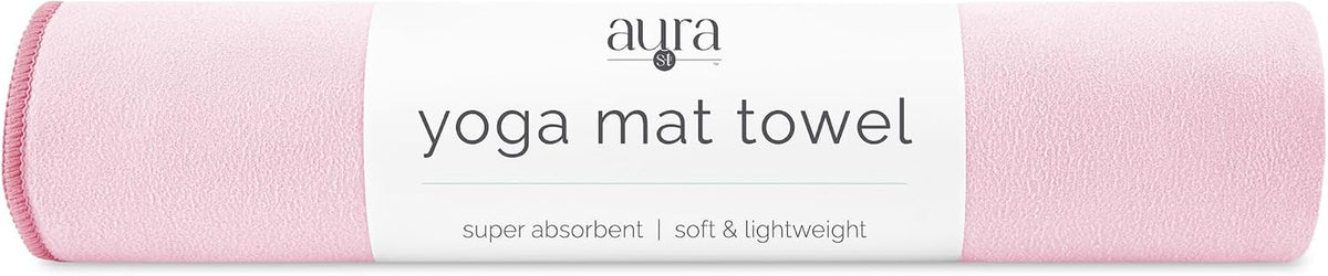 S&T INC. Aura Microfiber Yoga Mat Towel, 26.5" X 72", Pink