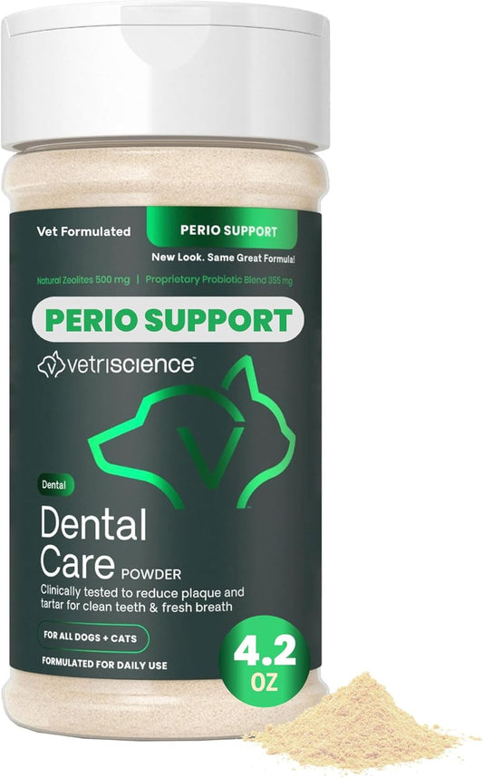 Vetriscience Dental Care Powder for Dogs and Cats, 4.2 Oz