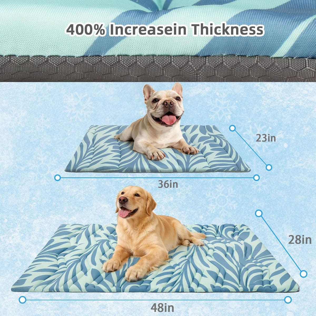 Dog Cooling Mat Extra Large, Q-Max>0.5 Double-Sided Thickened Breathable Cooling Pet Pad for Dogs Cats, 48*28In Washable&Portable Outdoor Dog Bed Kennel Waterproof Bottom for Sofa Crate Playpen Indoor