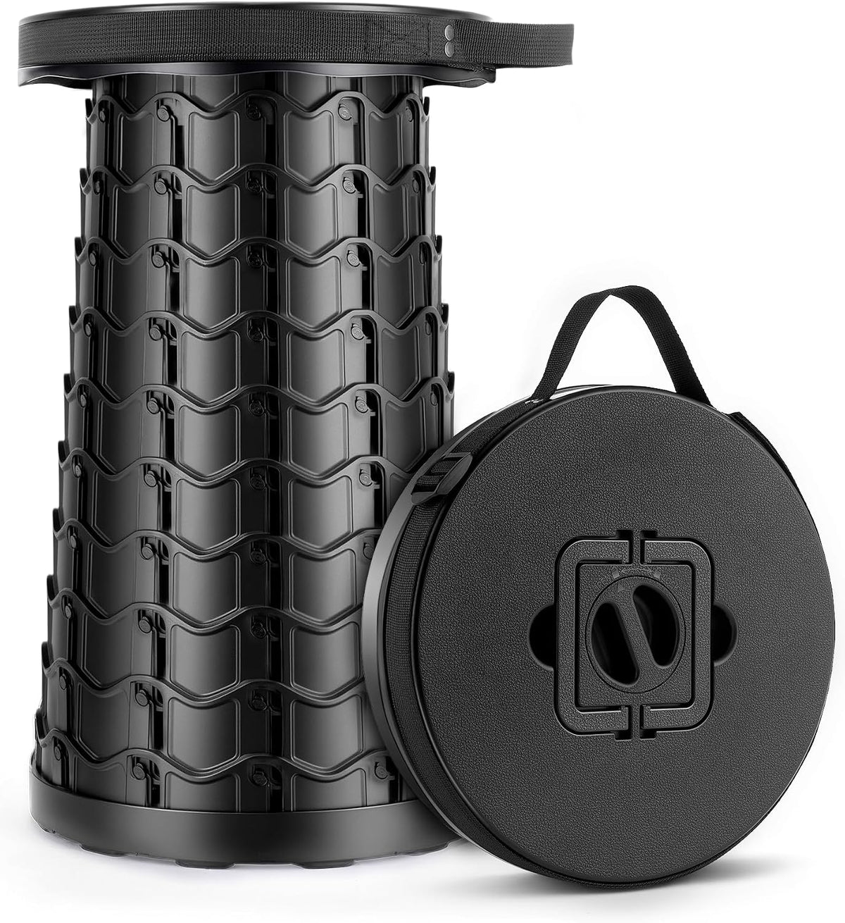 Portable Heavy Duty Collapsible Stool - Adjustable Stool for Camping