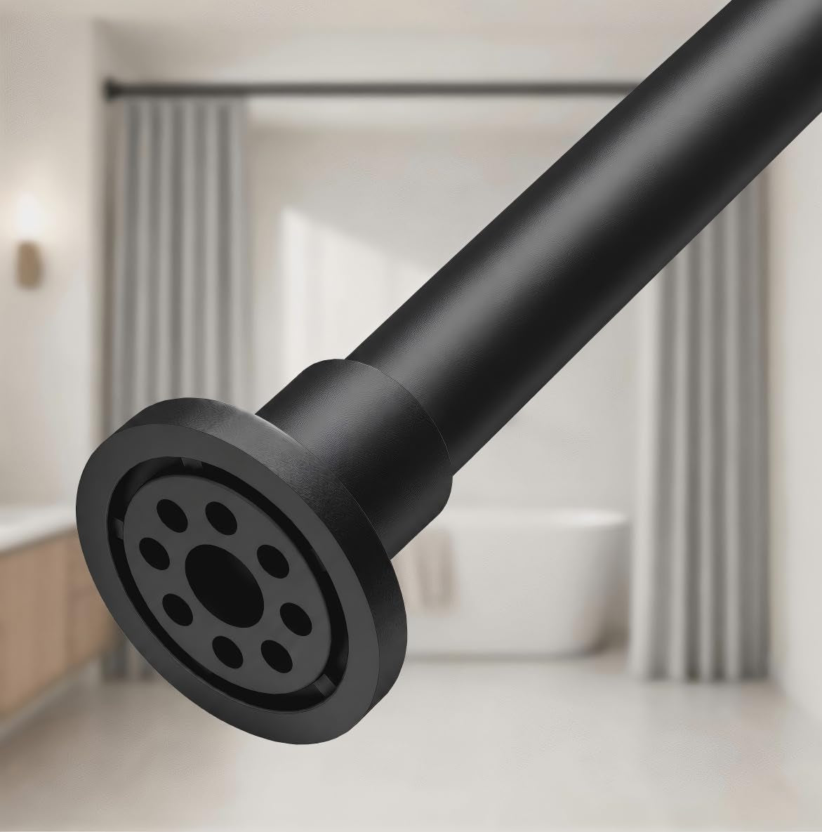 ALLZONE Heavy Duty Tension Shower Curtain Rod, 42–83 In., Stay-In-Place