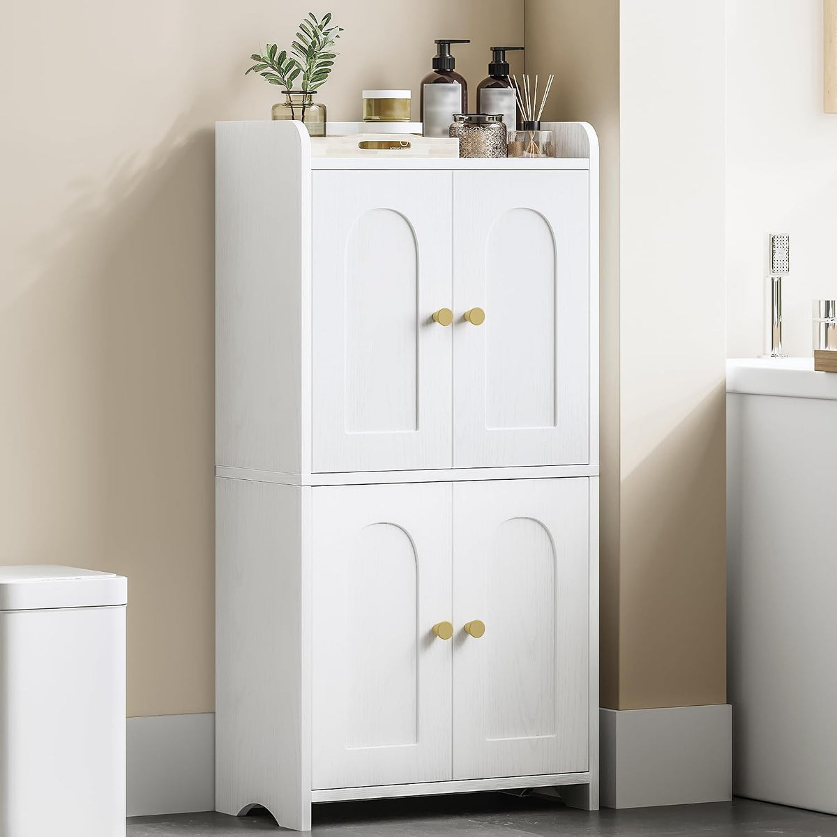 HEXCELEN Small Bathroom Floor Cabinet，Bathroom Storage Cabinet