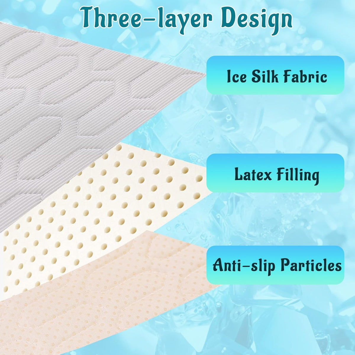 Cooling Mat for Dogs, No-Gel Ice Silk Pet Pad(Gray,L)