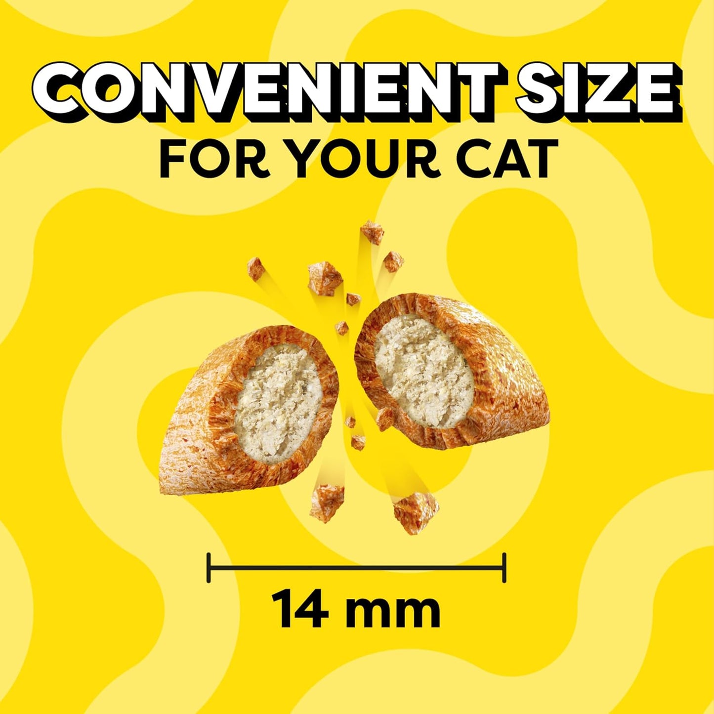 Temptations Jumbo Stuffed Cat Treats, Crunchy and Soft Cat Treats, Tempting Tuna Flavor, 14 Oz. Tub