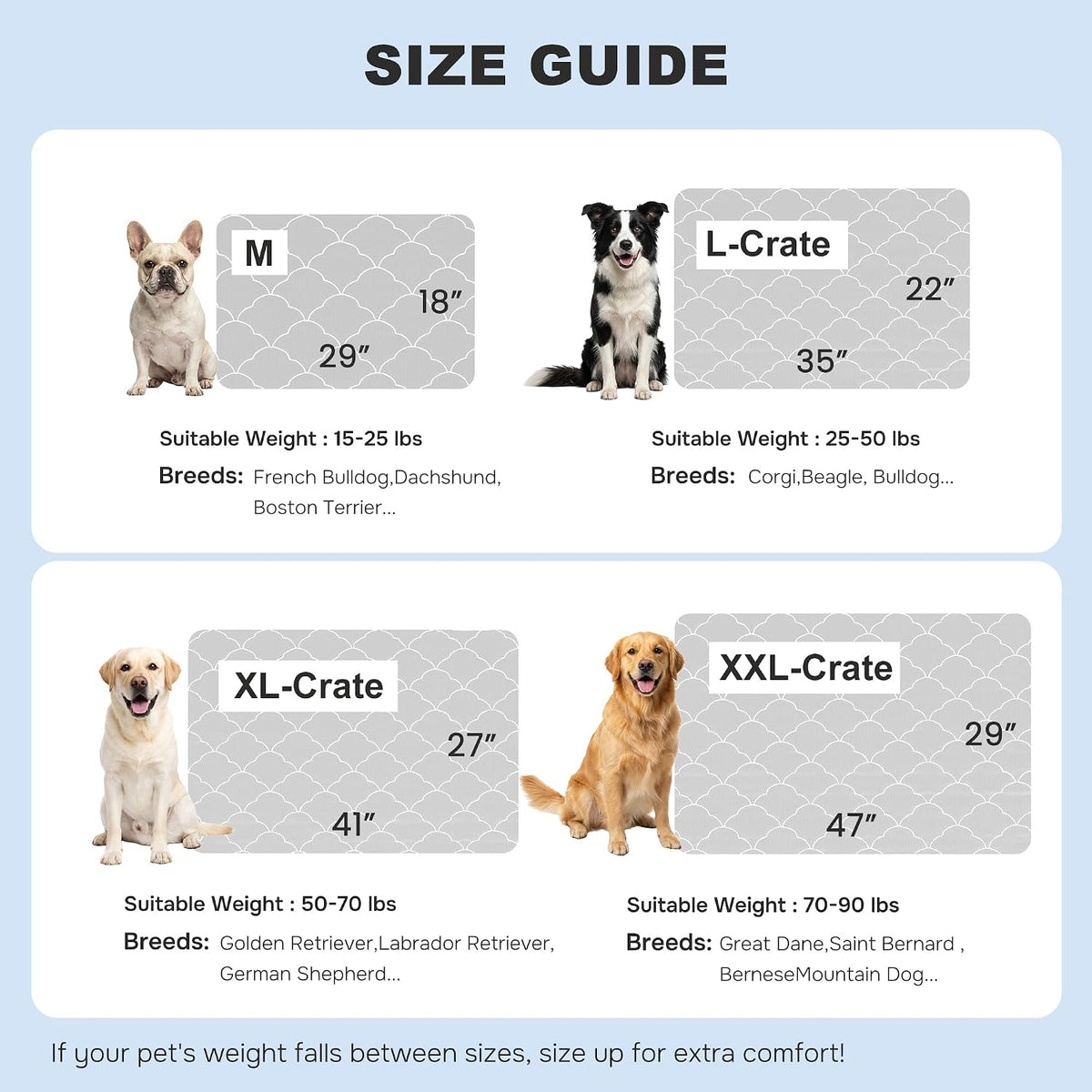 ZOMISIA Cooling Dog Mat Extra Large, Q-Max>0.5 XL Thin Breathable Cold Crate Pad for Pet, Portable Washable Kennel Bed for Summer Active Dog with Chill Soothing Fabric to Rapid Cooling, 41X27, Grey