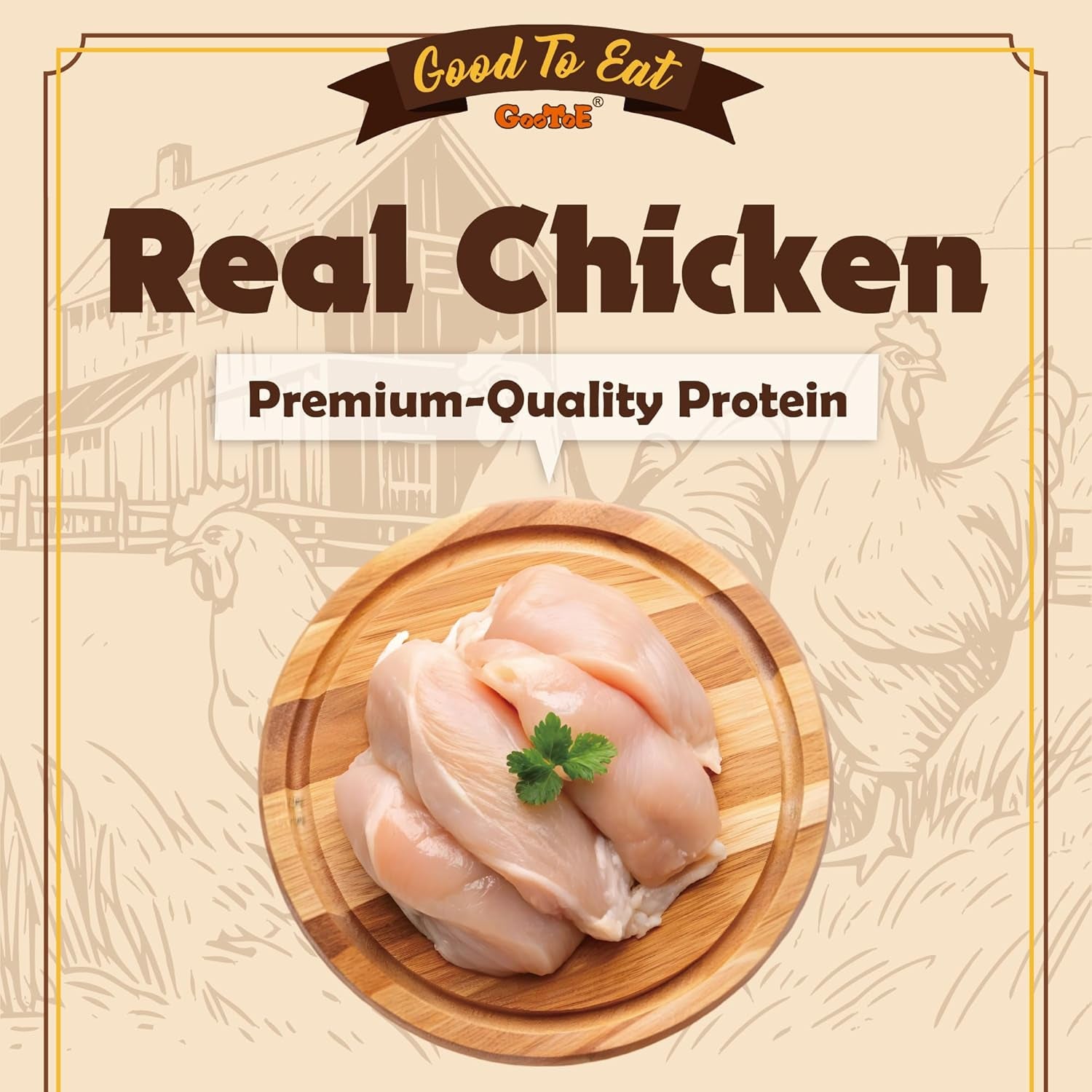 Gootoe Dog Treats, Chicken Jerky for Dogs - Dog Training Treats; High-Protein, Gluten-Free, Hypoallergenic, Grain-Free, Chicken Breast, 1 Lb