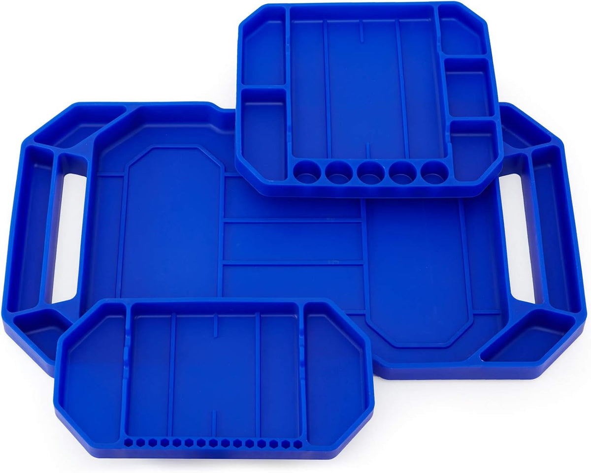 3Pcs Large Non-Slip Flexible Silicone Tool Tray, Mechanic Tool Mat, Tool Organizer, Tool Storage, Tool Holder, Grip Mats, No Magnets, Christmas Day Gift for Men, Father’S Day Gift