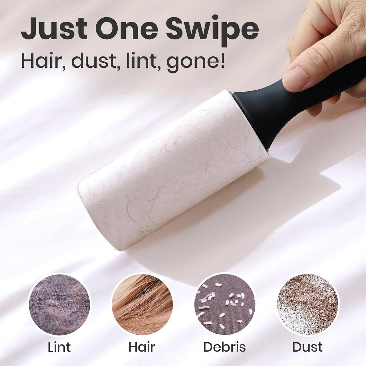 Extra Sticky Lint Roller Refills,Fits Most 3.9"-4" Standard Size Lint Roller with Inner Diameter at 1.5", 8 Pack with 720 Sheets Total, Pet Hair Remover for Clothes, Car, Furniture