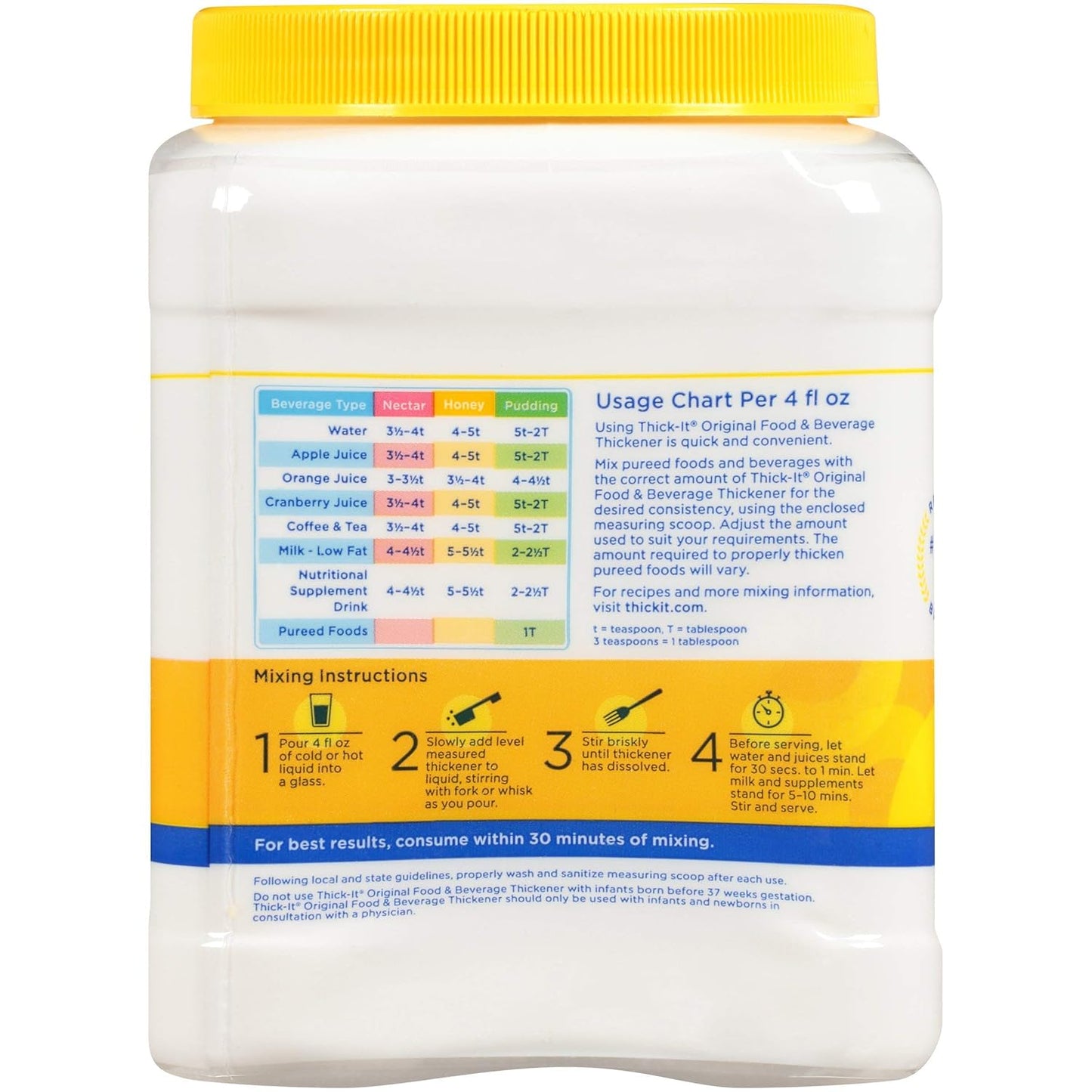 Thick-It Original Food & Beverage Thickener, Flavorless Powder for Dysphagia (IDDSI), Digestible Swallowing Aid, Easy-To-Mix & Instant Dissolve, Used in Hot & Cold Food, 10 Oz Canister