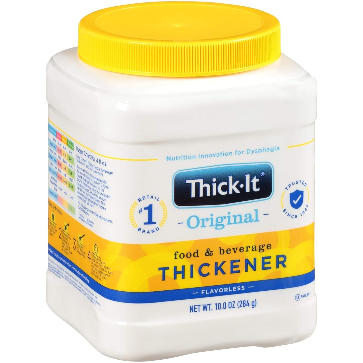 Thick-It Original Food & Beverage Thickener, Flavorless Powder for Dysphagia (IDDSI), Digestible Swallowing Aid, Easy-To-Mix & Instant Dissolve, Used in Hot & Cold Food, 10 Oz Canister