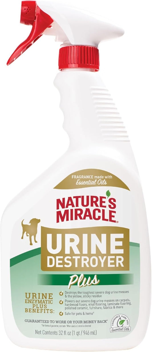 Nature'S Miracle Urine Destroyer plus for Dogs, Enzymatic Formula for Severe Dog Stains, 32 Oz