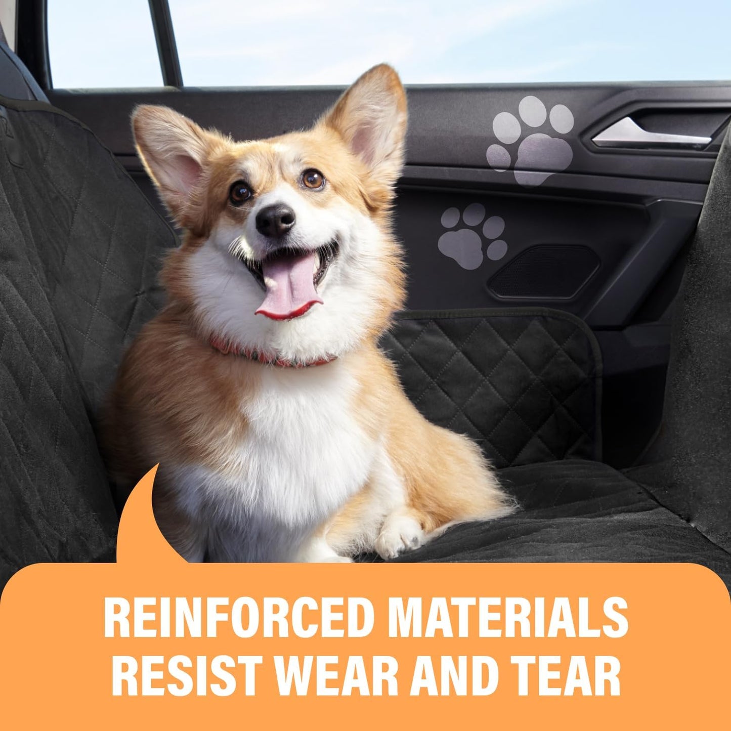 Active Pets Black Standard Dog Car Hammock Back Seat Cover, Waterproof Backseat Cover Protector for Truck Bench Rear of Sedans or Suvs, Essential Pet Supplies Vacuum or Wipe Clean, Machine Washable