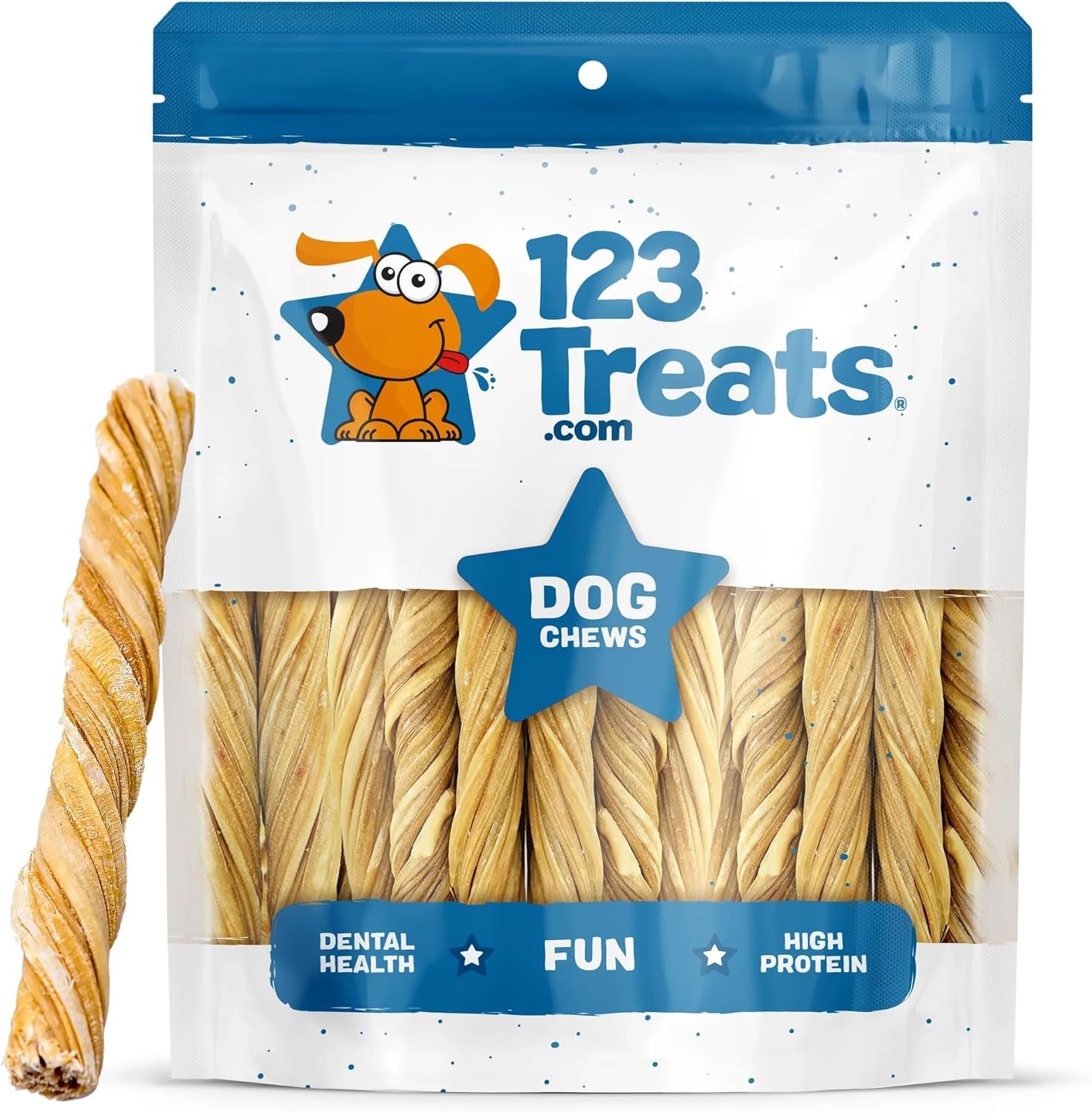Beef Tripe Sticks for Dogs (6" - 25 Count) All Natural Dog Treats from Free Range, Grass Fed Beef Dog Chews Safe & Easily Digestible – Lasting Twist Sticks - Great for Puppies & Senior Dogs