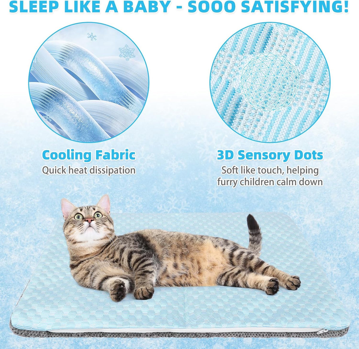 Cat Cooling Mat, Cooling Pad for Dogs Cats with Ice Gel Bag to Stay Clod Longer, Two Sided Soft Kitten Sleeping Bed for Summer, Washable for Crate Kennel, Arc-Chill Cool Fiber Q-MAX >0.45, 16.5X26"